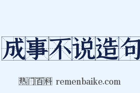 成事不说造句是什么意思的图片